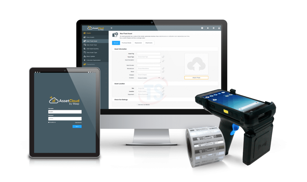 Wasp AssetCloud Complete RFID (5 Users, 1 Year Subscription) with Wasp DR5 + RFID Sledge