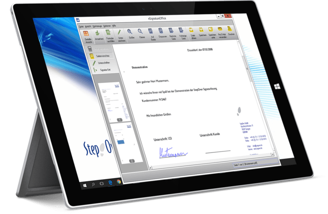 StepOver eSignatureSuite Tablet-PC and smartphone
